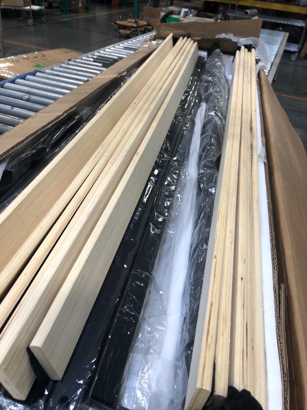 Photo 1 of ******BRAND NEW ITEM******** Rolanstar Bed Frame Full Size with Charging Station, Bookcase Headboard Bed with LED Light and Sliding Doors, Platform Bed with Wooden Slats, No Box Spring Needed, Noise Free, Black