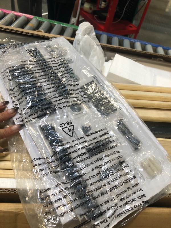 Photo 1 of ******BRAND NEW ITEM******** Rolanstar Bed Frame Full Size with Charging Station, Bookcase Headboard Bed with LED Light and Sliding Doors, Platform Bed with Wooden Slats, No Box Spring Needed, Noise Free, Black