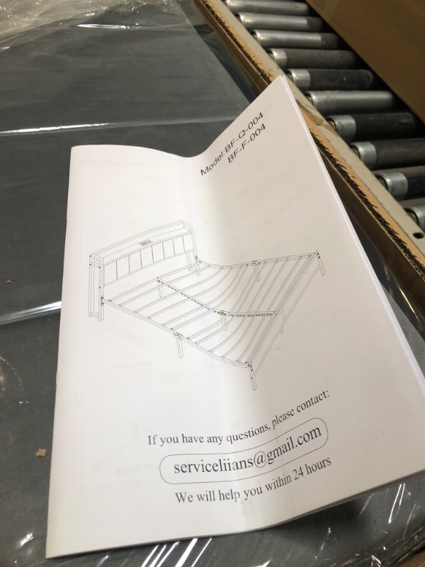 Photo 1 of *****BRAND NEW ITEM ***** Liians Queen Bed Frame with Headboard, Metal Platform Bed with Smart LED Lights and USB Charging Station, Easy Assembly, No Box Spring Needed