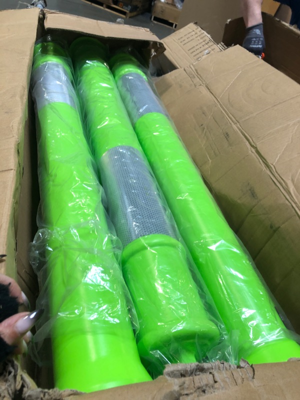 Photo 1 of ****BRAND NEW ITEM**** BATTIFE Delineator Post with Base 45 ", Lime Green Traffic Delineator Cones with Reflective Collar for Driving Practice, Construction Work (6 Pack)