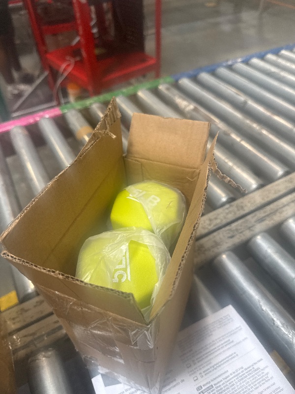 Photo 1 of ******BRAND  NEW ITEM****** Amazon Basics Neoprene Dumbbell Hand Weights, Rack with 3 Pairs (5, 10, and 15 Pounds), Green/Blue/Grey