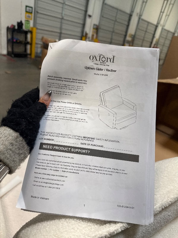 Photo 1 of *****BRAND NEW ITEM**** Oxford Baby Uptown Upholstered Swivel Glider and Recliner Nursery Chair, Boucle White