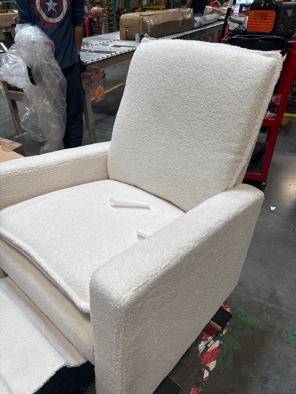 Photo 1 of *****BRAND NEW ITEM**** Oxford Baby Uptown Upholstered Swivel Glider and Recliner Nursery Chair, Boucle White