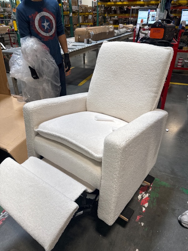 Photo 1 of *****BRAND NEW ITEM**** Oxford Baby Uptown Upholstered Swivel Glider and Recliner Nursery Chair, Boucle White