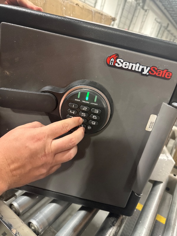 Photo 1 of *******OPENING CODE 41827 ******* VERY USED***** SentrySafe Black Fireproof Safe with Digital Push Button Keypad, Home Safe For Money, Documents, and other Valuables, 1.23 Cubic Feet, SF123ES