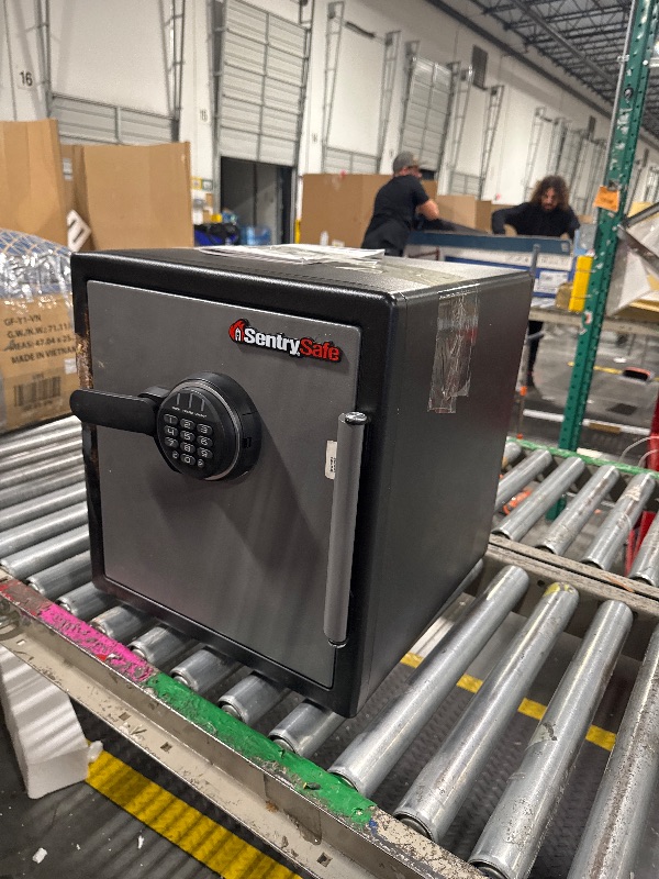 Photo 1 of *******OPENING CODE 41827 ******* VERY USED***** SentrySafe Black Fireproof Safe with Digital Push Button Keypad, Home Safe For Money, Documents, and other Valuables, 1.23 Cubic Feet, SF123ES