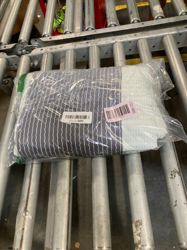 Photo 1 of **MISSING COMFORTER***Nanko Queen Duvet Cover Set 3pc 90x90 Gray Mint Green Striped Pattern Printed Luxury Microfiber Comforter Quilt Bedding Cover with Zipper Closure Ties - Modern for Men and Women Chambray