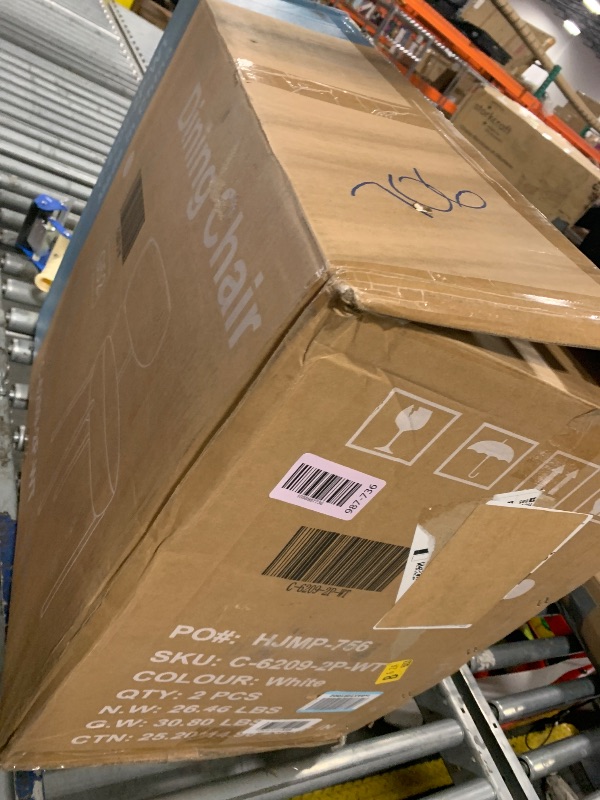 Photo 1 of ****TWO CHAIRS ONLY**** Sweetcrispy Dining Chairs Set of 4, Boucle Upholstered Modern Mid Century Round Kitchen Chairs with Curved Backrest & Metal Legs for Vanity, Living Room - Beige