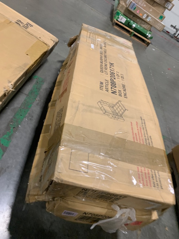 Photo 1 of ****ONLY BOXES 1/3 AND 3/3, 2 BOXES ONLY****Ball & Cast Murphy Bed Queen Size with 2 Four-Layer Shelves and 4 Drawers,Wood Storage Hide Away Folding Wall Beds w/LED Lights,Space-Saving,for Home Office,Study,Guest Room,White