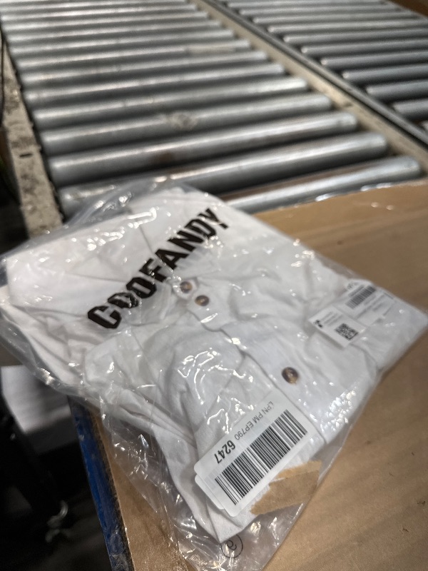 Photo 1 of *****HAS BEEN WORN HAS A DIRT STAIN***Bbalizko Mens Linen Cotton Button Up Shirts Short Sleeve Beach Tops Spread Collar Plain Summer T Shirt with Pocket White XXL