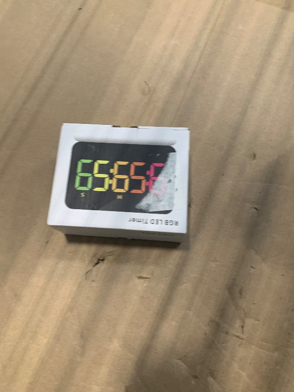 Photo 1 of (2 Packs) Rechargeable Timers?Digital Kitchen Timer with 10 Dynamic RGB Color, Magnetic Classroom Timer with Countdown/up with 5”LED Display 3 Brightness 4 Volume Adjustable
