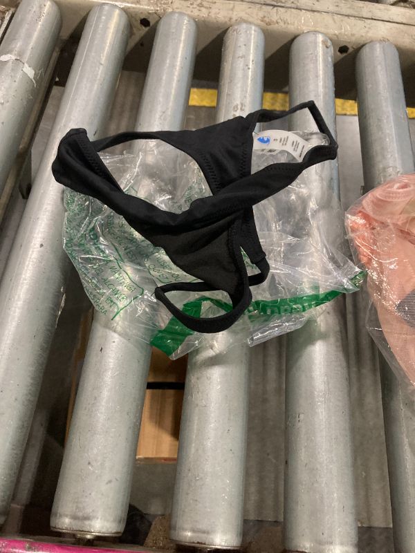 Photo 1 of ***MISSING TOP*** SherryDC Women's Solid Scoop Neck Push Up Padded Brazilian Thong Bikini Swimsuit,Black,(US 2-4) S