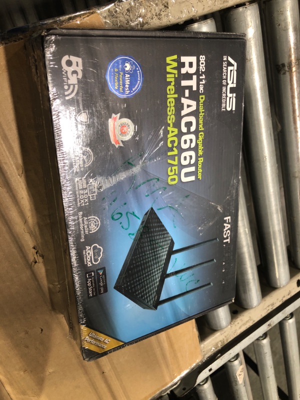 Photo 1 of *** factory sealed****    ASUS AC1750 WiFi Router (RT-AC66U B1) - Dual Band Gigabit Wireless Internet Router, ASUSWRT, Gaming & Streaming, AiMesh Compatible, Included Lifetime Internet Security, Adaptive QoS, Parental Control