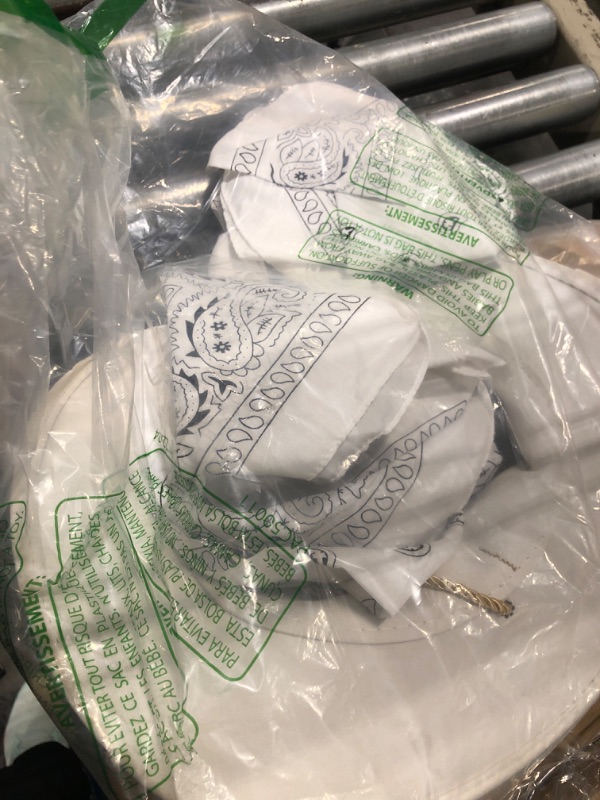 Photo 1 of *** INCOMPLETE****Zhanmai 12 Pcs Cowboy Hat and Bandana Cowboy Cowgirl Hats Bulk Western Party Costume Halloween Accessory(White,Polyester)