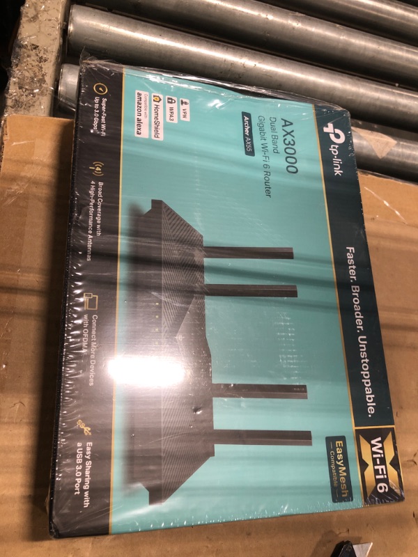 Photo 1 of factory sealed*******************TP-Link Dual-Band AX3000 Wi-Fi 6 Router Archer AX55 | Wireless Gigabit Internet Router for Home | EasyMesh Compatible | VPN Clients & Server | HomeShield, OFDMA, MU-MIMO | USB 3.0 | Secure by Design