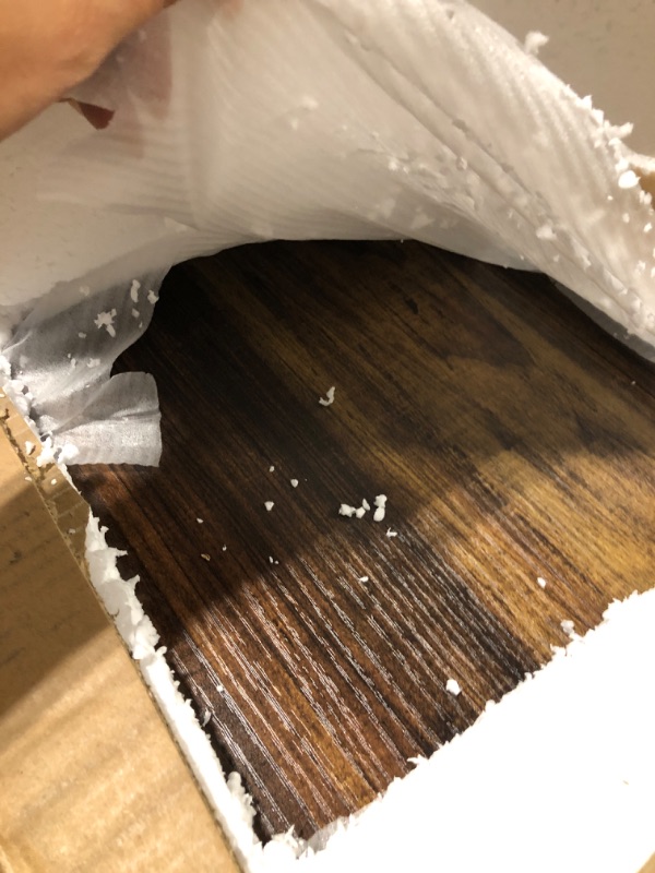 Photo 1 of ***ONLY BOX 1 OF 2*** Tribesigns 71-Inch Executive Desk, L-Shaped Desk with Cabinet, Large Office Desk with Drawers and Storage Shelves, Writing Table Computer Desk for Home Office, Brown and White