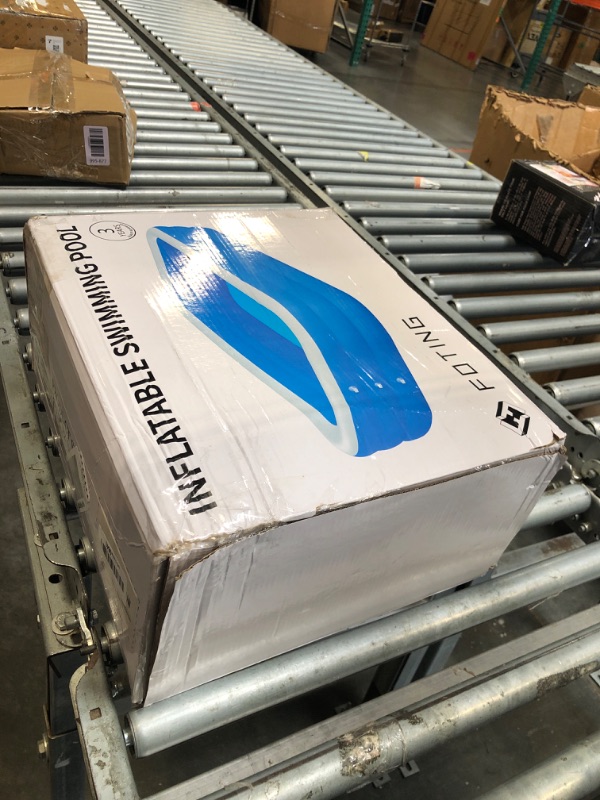 Photo 1 of **MISSING PUMP** FOTING Inflatable Pool for Adults and Kids with Electric Pump & Carrying Bag, 120" X 72" X 23" Full-Sized Blow Up Pool Oversized Thickened Family Large Swimming Pool for Backyard Garden Outdoor Summer