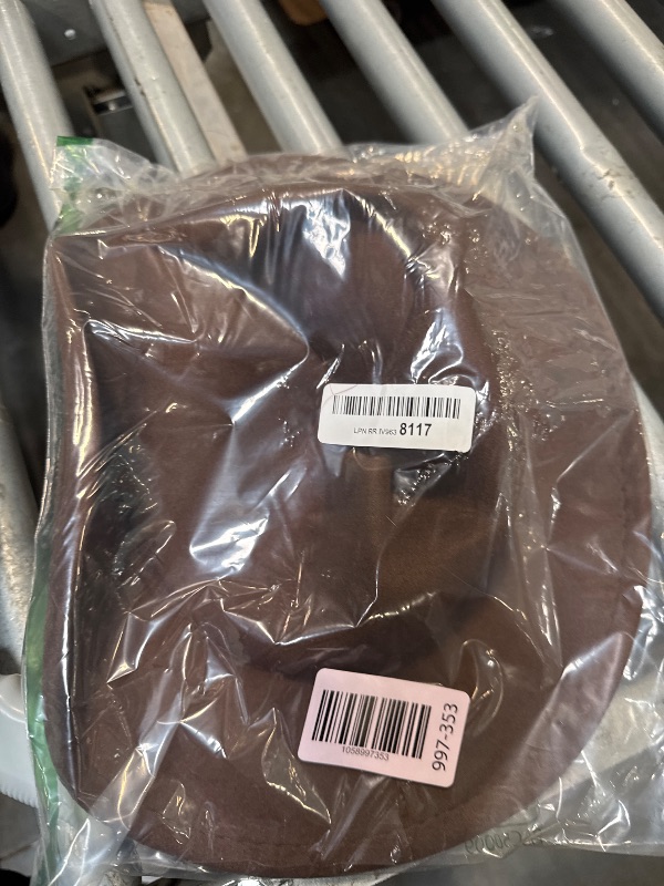 Photo 1 of **NEEDS TO BE RESHAPED, DOES NOT HAVE THE BELT** Classic-Western-Cowboy-Hat Wide-Brim Felt-Cowgirl-Fedora-Jazz-Hat for Women Men (Size: S-M)