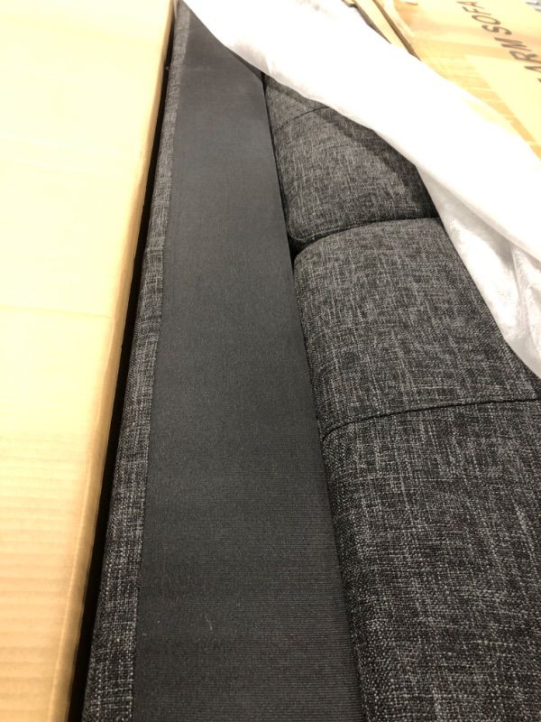 Photo 1 of Fine Funiture Sectional Couch Sofa Set with Ottoman Right Facing Build-in Coffee Table Dark Grey Line - 3 Piece