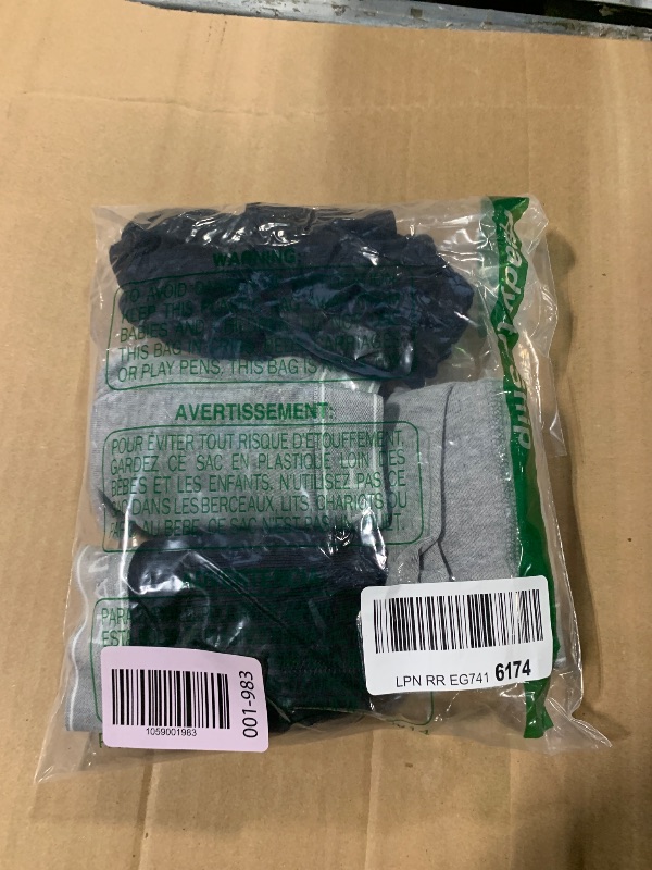 Photo 1 of ** 4 PCS ** Hanes Men's Boxer Soft Breathable Cotton ComfortFlex Waistband, Multipack Brief Underwear, 5 Pack - Black/Gray, Small