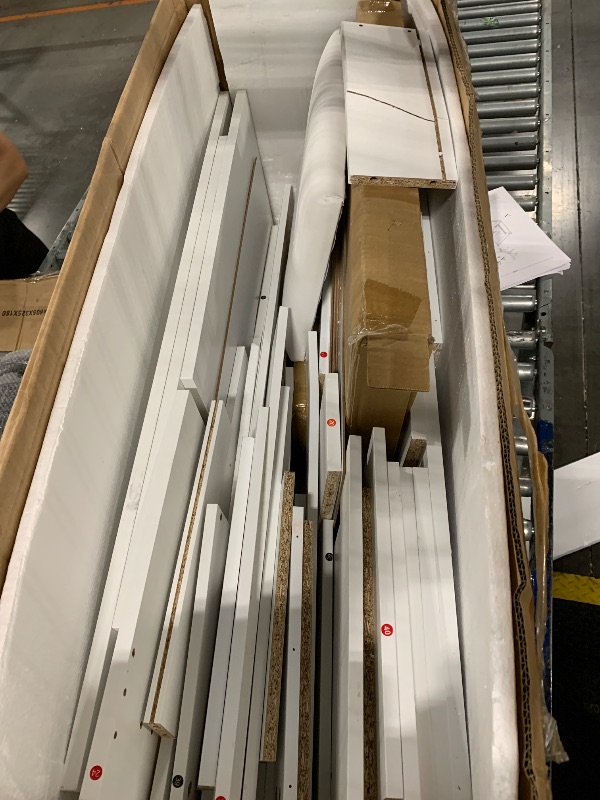 Photo 1 of ***DAMAGE MINOR***
Fameill White Vanity Desk with Mirror and Lights,Makeup Vanity Table Set with Power Strip and Sliding Locker,Visual Drawer Dressing Table with 5 Drawers&Shelves&Cabinet,3 Lighting Modes