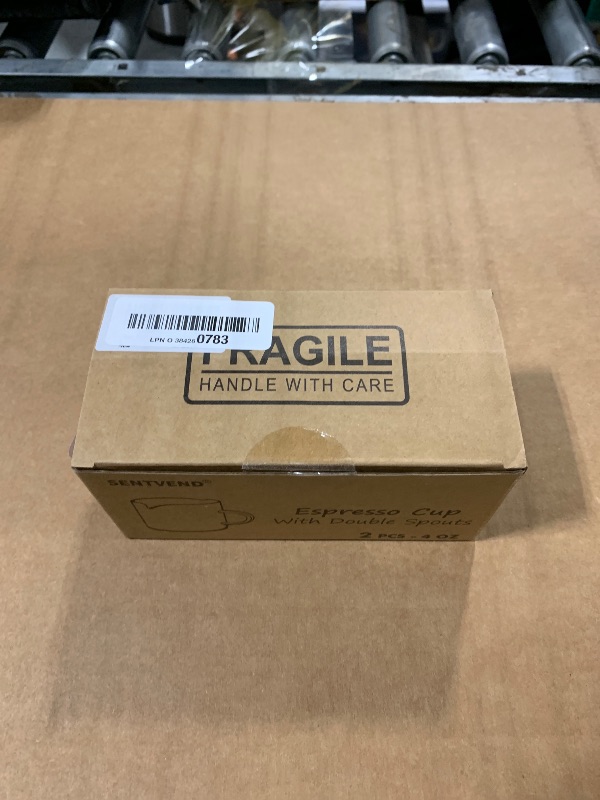 Photo 1 of ** SET OF 1 ** Espresso Cups Set of 2, 4 Oz Espresso Shot Glass with Handle Double Spout Cups Clear Glass Milk Cup Coffee Accessories Great for Making Coffee Desserts Salad Dressing