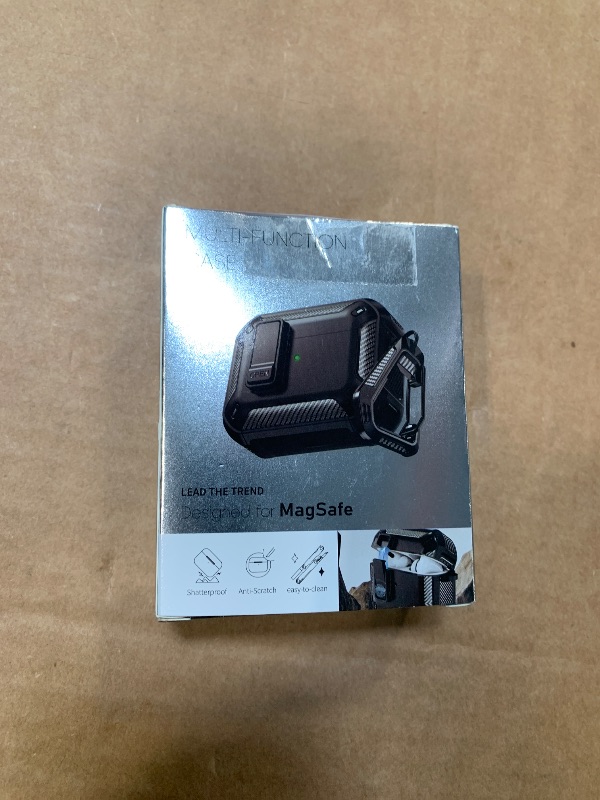 Photo 1 of **MISSING CARABINER** RFUNGUANGO Compatible AirPods Pro 2nd Generation / 1st Generation Protective Case with Phone Holder and Compatible Back Magnetic Suction Function, Suitable for AirPods Pro 2 Case, White