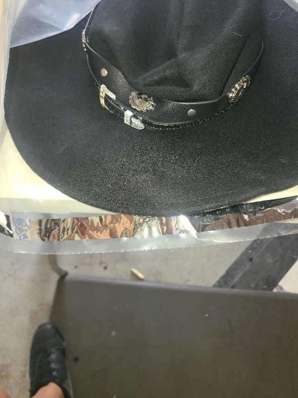 Photo 1 of 100% Wool Western Cowboy Hat for Men Women Classic Fedora Hat Felt Cowgirls Hats with Two Decorative Bands (US, Alpha, Medium, X-Large, Black-A)