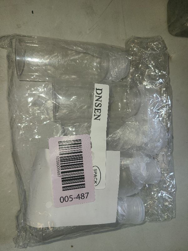 Photo 1 of DNSEN 5 Pack 3.4oz Empty Plastic Travel Bottles for Toiletries TSA Approved Leak Proof Squeezable Travel Size Containers Travel Essentials Accessories, clear