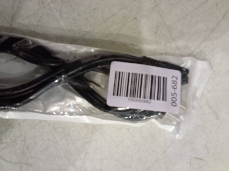 Photo 1 of 2 Prong Polarized 5Ft Power Cord C7 Connector AC Power Cable Replacement for Vizio D-E-M Series TV, Sewing Machine, PlayStation PS1/PS2, Sony, Bose, Brother, Singer