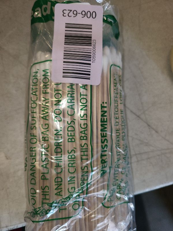 Photo 1 of 250 Biodegradable Long Cotton Swabs - 6 Inch Cotton Swabs for Ears - Long Q Tips Made From Birchwood and 100% Cotton - Lint Free