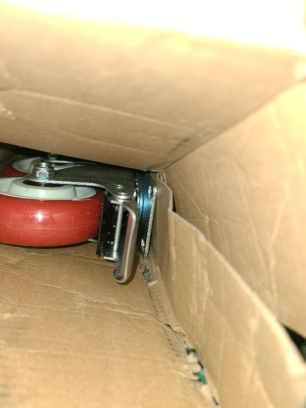 Photo 1 of 4 Inch Heavy Duty Swivel Caster Wheels with Brake, Set of 4, Industrial Locking Rolling Plate Casters Wheels for Furniture, Cart, Table and Workbench, Easily Load 2200lbs