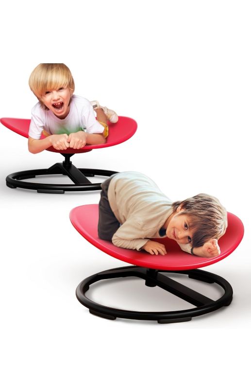 Photo 1 of 200lbs Max Cap - Pre Assembled Sit and Spin for Autism, Nonslip Sensory Swivel for Balance Coordination Focus, (Red)