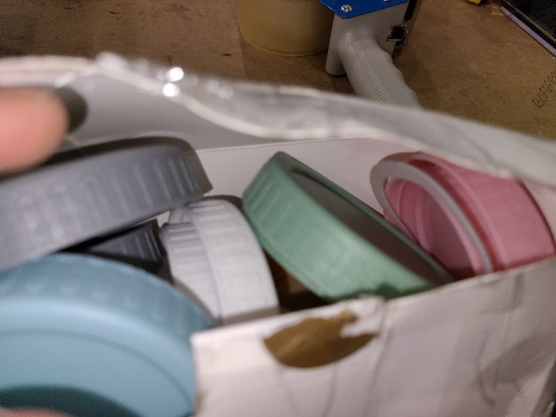 Photo 1 of [16 Piece]8 Wide Mouth + 8 Regular Mouth Mason Jar Lids, Multi Color Plastic Lids for Mason Jars with Silicone Rings, Thickened Leak-Proof Canning Lids Regular Wide Mouth