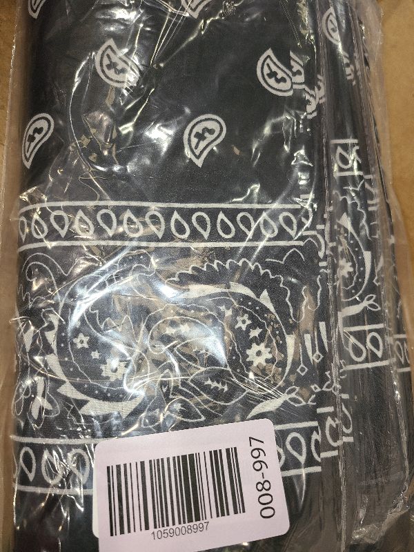 Photo 1 of 30 Pcs Paisley Bandanas - Unisex Head Wrap Scarf Cowboy Bandanas Headband Handkerchief for Women Men (Black)