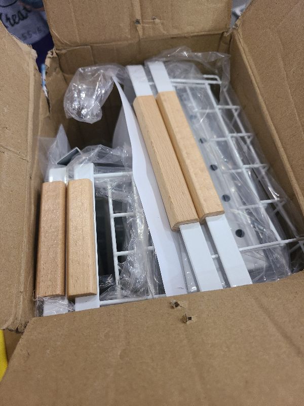 Photo 1 of 2 Packs Under Sink Organizer,Small Shelf for narrow spaces,2 Tiers Pull Out Under Cabinet Organizer,Adjustable Height,Slide Out Thickened Metal Under,White