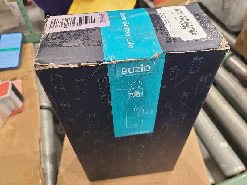 Photo 1 of 2PCS BUZIO 24oz Stainless Steel Water Bottle with Straw Lid, Vacuum Insulated Thermo Flask for Drinking Teens Double Wall Leakproof Travel Tumbler Mug for School, Cold for 48 Hrs (Black+Blue)