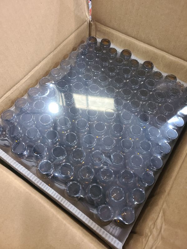 Photo 1 of 100Pcs 0.3Oz/10ml Brown Glass Vials with Screw Cap, Glass Sample Vial with PE Stopper, Leak-Proof Small Glass Bottles Jars Containers Essential Oil Bottles for Storage Liquid, Pills and Lab Use
