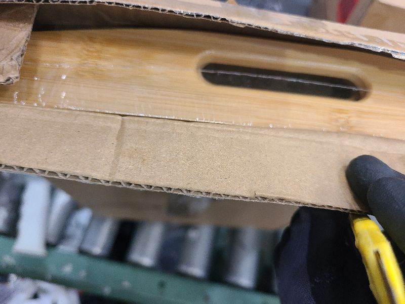 Photo 1 of 2 Pack Bamboo Serving Tray with Handles, Portable Bed Tray for Breakfast Dinner, Eating Trays for Living Room,Restaurants