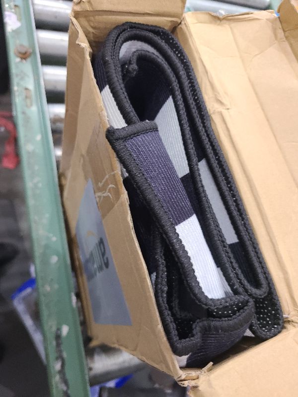 Photo 1 of  **MSRP 15.99** Black and White Striped Rug 23" x 34" – Washable Cotton Indoor Outdoor Doormat for Front Door, Entryway, Kitchen, Porch, Patio Decor