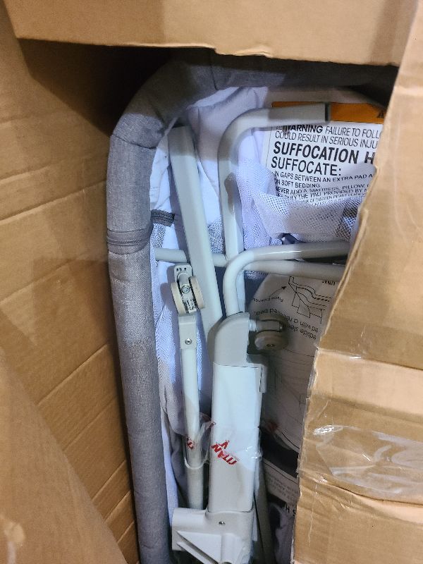 Photo 1 of 3 in 1 Baby Bassinet, Bedside Sleeper, & Playpen, Easy Folding Portable Crib (Grey)- KoolaBaby (Bassinet)