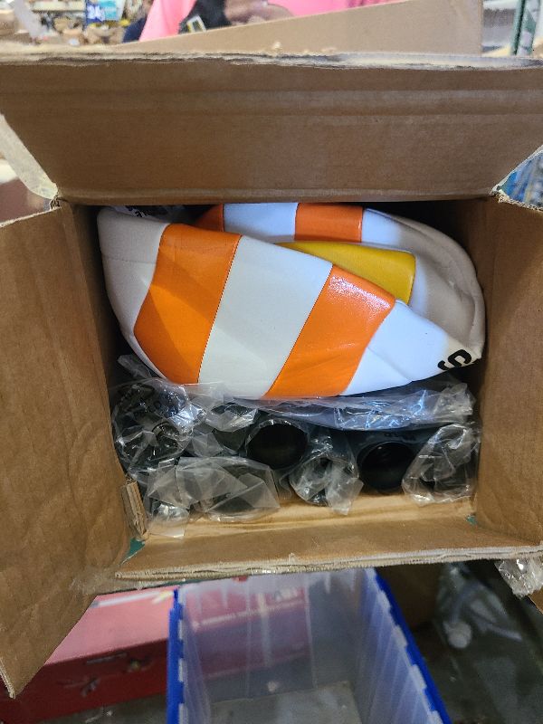 Photo 1 of 32FT Portable Volleyball Net System for Backyard - Adjustable Height Beach & Grass Court Sand-Resistant Outdoor Training Set with Pro-Grade Volleyball, Pump, Boundary Lines & Carry Bag(Bright Orange)