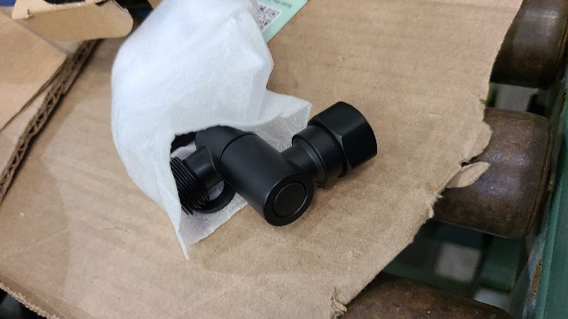 Photo 1 of Hibbent All Metal Shower Head Elbow Adapter, 360 ° Adjustable Swivel Brass Shower Head Adapter, Stainless Steel Shower Arm Extension for Fixed and Rain Showerhead, Wall Mounted, Matte Black