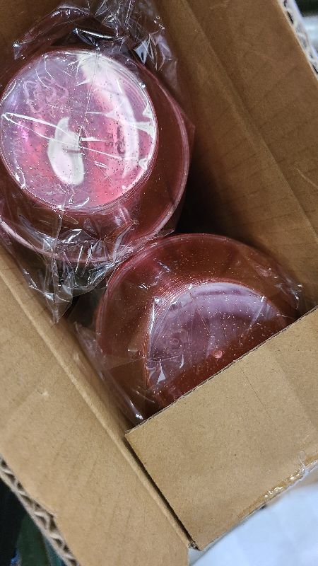 Photo 1 of 100Pack Mini Plastic Bowls - 6oz Disposable Hard Plastic Dessert Bowls for Serving, Premium Disposable Ice Cream Cup, Glittered Pink Snack Bowl for Parties, Serving Bowl Party Supplies(Pink)