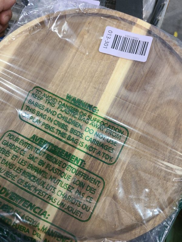 Photo 1 of 11.5 Inches Candle Holder Tray Home Decor, Round Wood Tray for Coffee Table, Small Wooden Serving Decorative Trays for Home