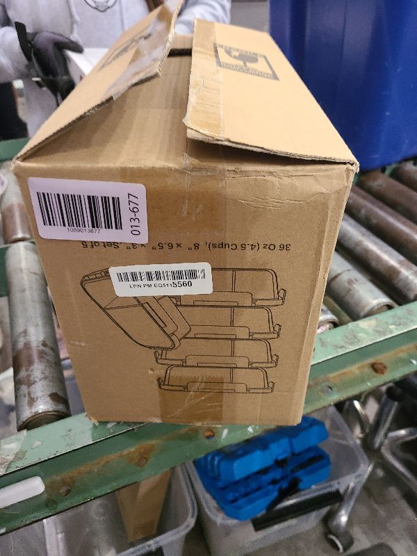 Photo 1 of [5-Pack,36 Oz]Glass Meal Prep Containers 2 Compartments Portion Control with Upgraded Snap Locking Lids Glass Food Storage Containers, Microwave, Oven, Freezer and Dishwasher (4.5 Cups, White)