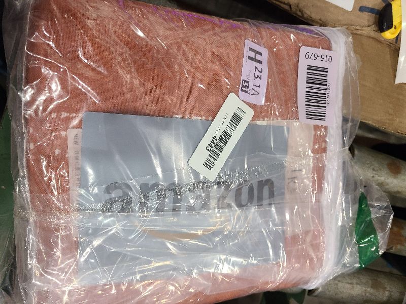 Photo 1 of 108 Inches Long Terracotta Curtains for Patio 2 Panel Sets,Sheer Linen Boho Patterned Curtains for Living Room