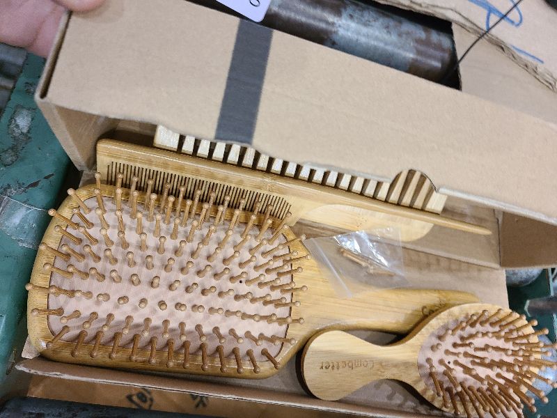 Photo 1 of 100% Bamboo Hair Brushes and Comb Set by Combetter, Comb for Women and Detangling, Great on All Hair, Eco-Friendly and Handmade for Women Men and Kids