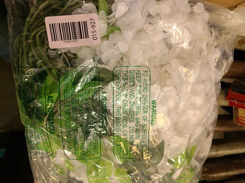 Photo 1 of 12Pcs Artificial Wisteria Flowers 3.6 Feet/Piece White Dense Artificial Fake Wisteria Vine Ratta Hanging Garland Silk Flowers String Home Party Wedding Decor(White-Dense)