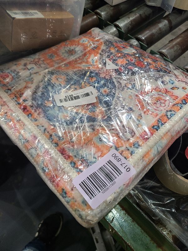 Photo 1 of 2 Pcs Washable Indoor Doormat 24" x 36" Non Slip Retro Floor Mat Area Rug Absorbent Entrance Rug Distressed, Accent Throw Rug for Bedroom Kitchen Entryway Bathroom (Cream)